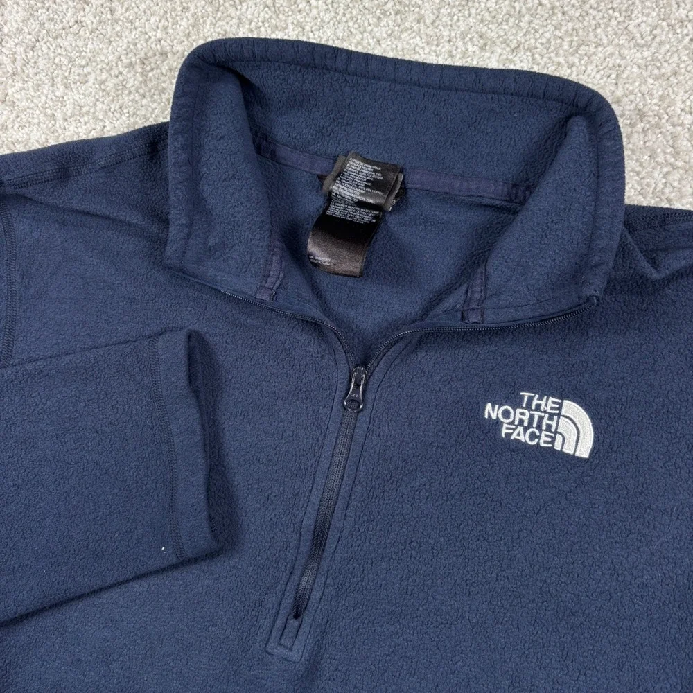 The North Face Fleece Pullover Men L Blue Quarter Zip TKA 100 Sweater